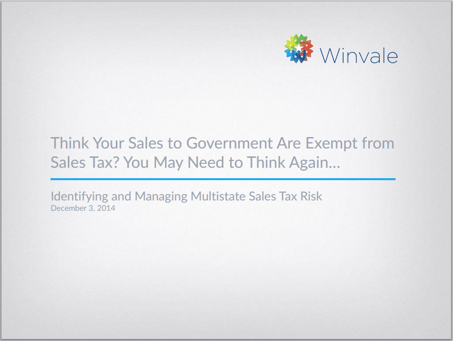 Think Your Government Sales Are Exempt from Sales Tax?