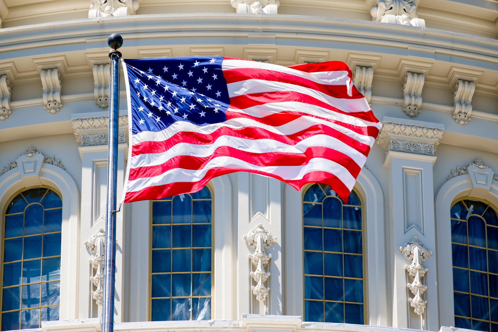 Flag and Capitol Building